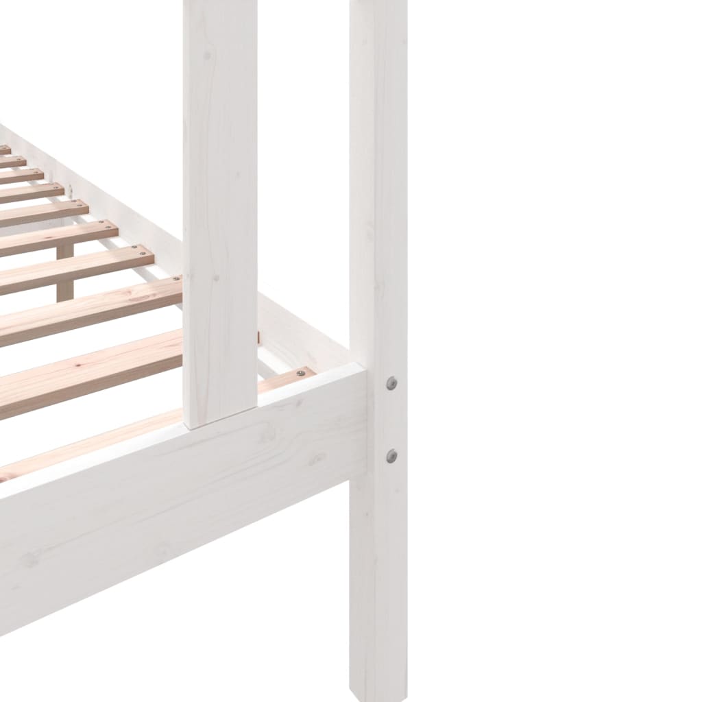 Solid Wood White Bed Frame 90x200 cm | vidaXL (No Mattress)