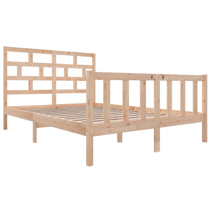 Solid Wood Bed Frame 120x200 cm, Natural Finish - vidaXL 3101343