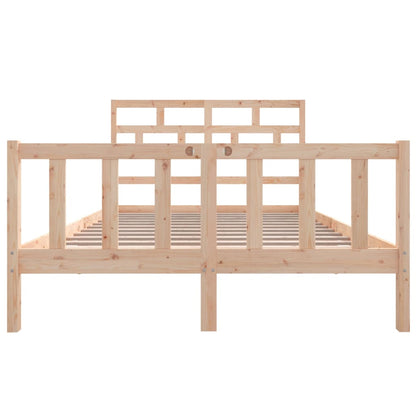 Solid Wood Bed Frame 120x200 cm, Natural Finish - vidaXL 3101343