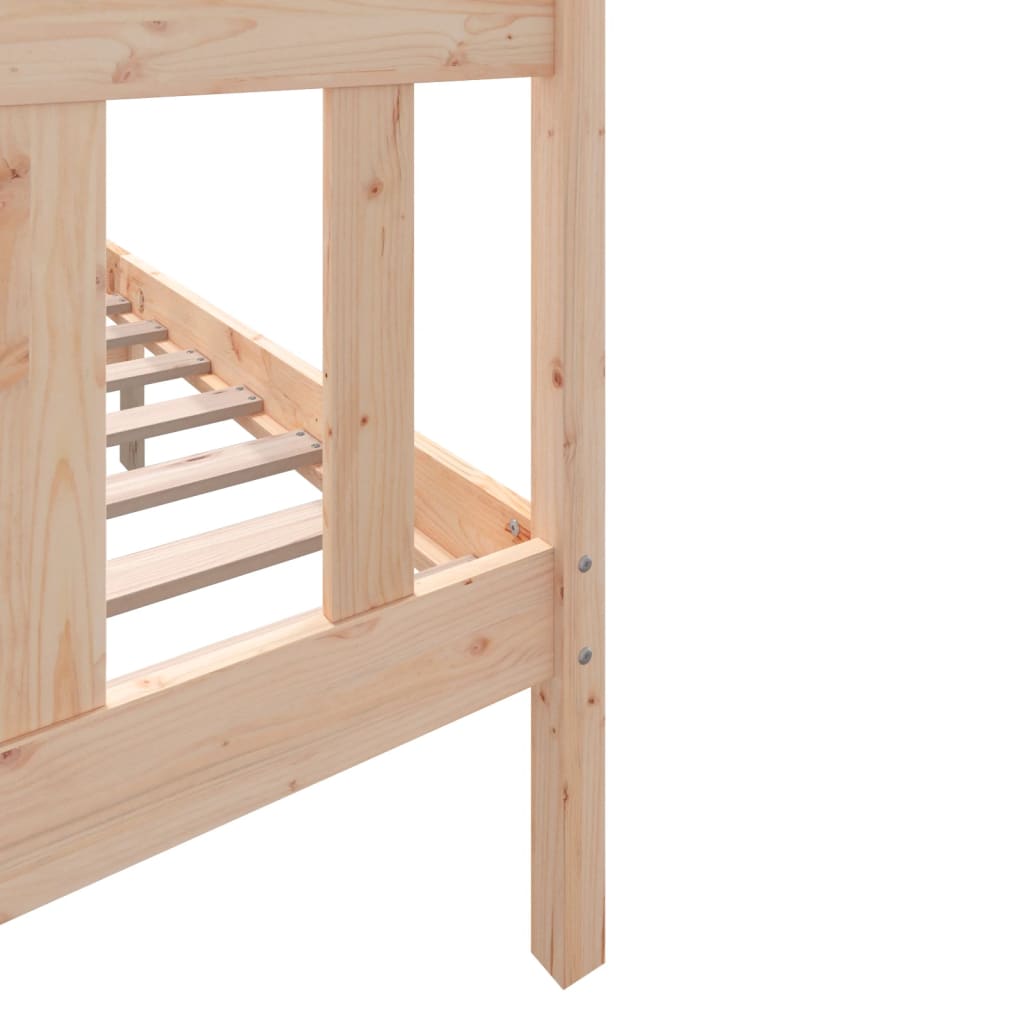 Solid Wood Bed Frame 120x200 cm, Natural Finish - vidaXL 3101343