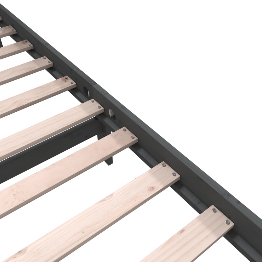 vidaXL Grey Solid Wood Bed Frame 200x200 cm - No Mattress Included