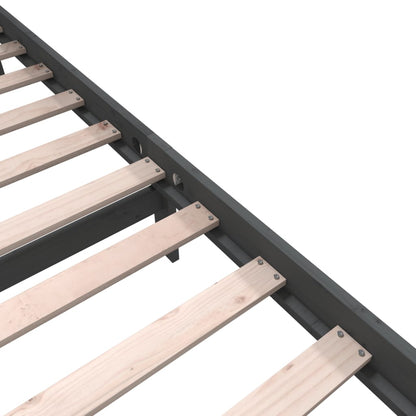 vidaXL Grey Solid Wood Bed Frame 200x200 cm - No Mattress Included