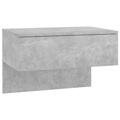 Concrete Grey Wall-Mounted Bedside Cabinets - Set of 2