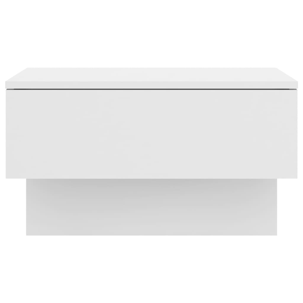 High Gloss White Wall-Mounted Bedside Cabinets - Set of 2