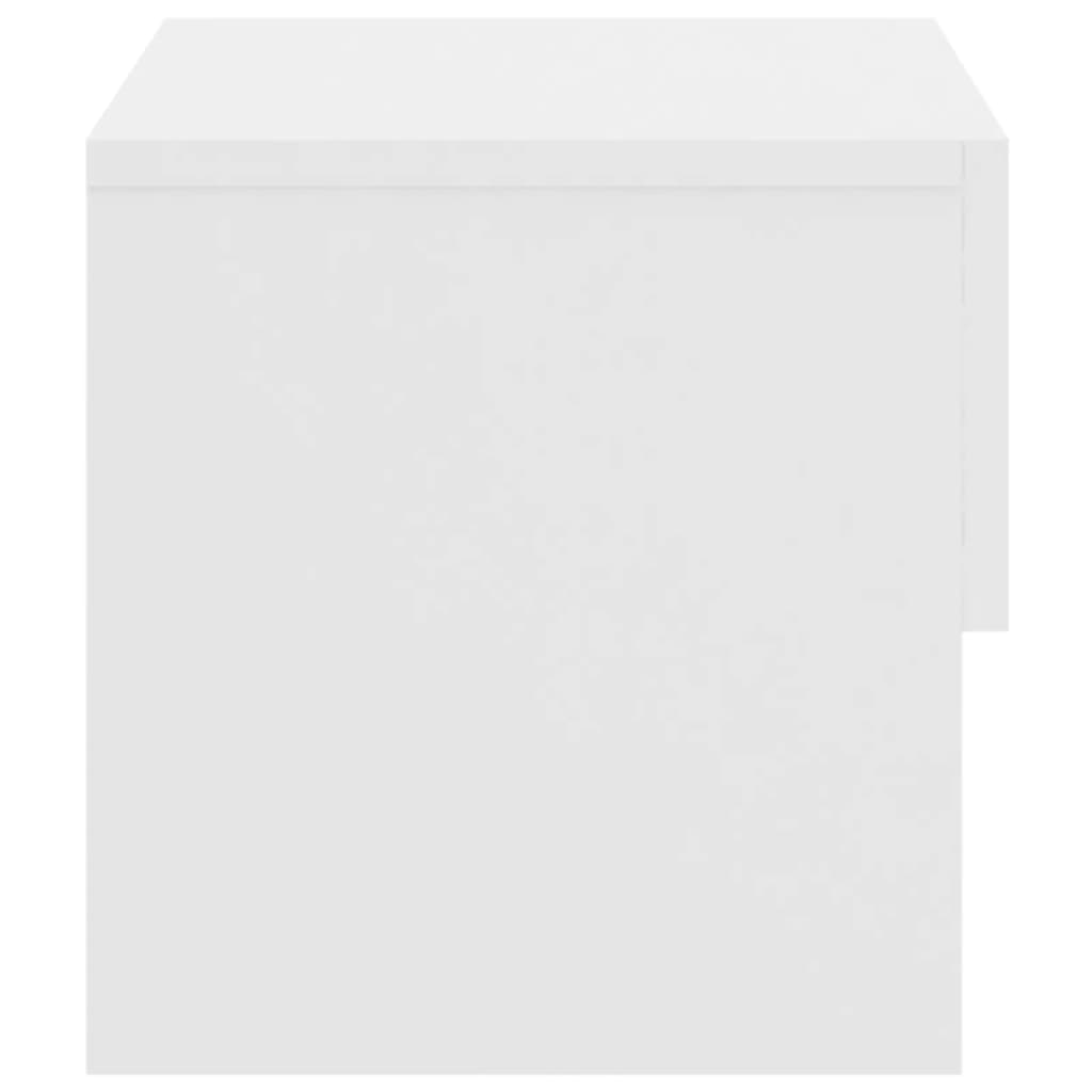 Sleek Wall-Mounted White Bedside Cabinet - Space-Saving Design