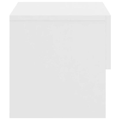Sleek Wall-Mounted White Bedside Cabinet - Space-Saving Design
