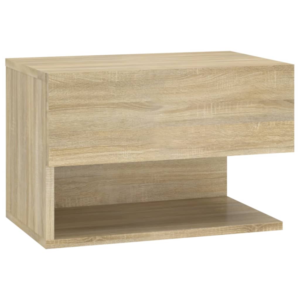 Stylish Wall-Mounted Bedside Cabinet in Sonoma Oak Finish