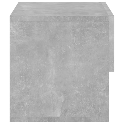 Concrete Grey Wall-Mounted Bedside Cabinets Set of 2 - Modern Style