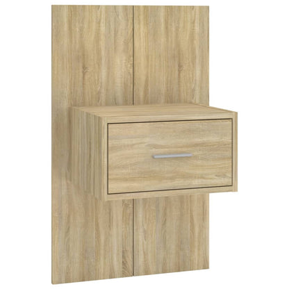 Modern Wall-Mounted Bedside Cabinet in Sonoma Oak Finish