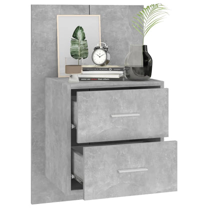 Concrete Grey Wall-Mounted Bedside Cabinet – Sleek & Stylish Storage