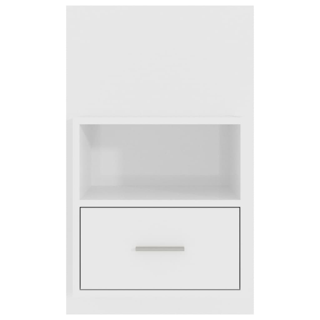 High Gloss White Wall-Mounted Bedside Cabinet - Modern Design