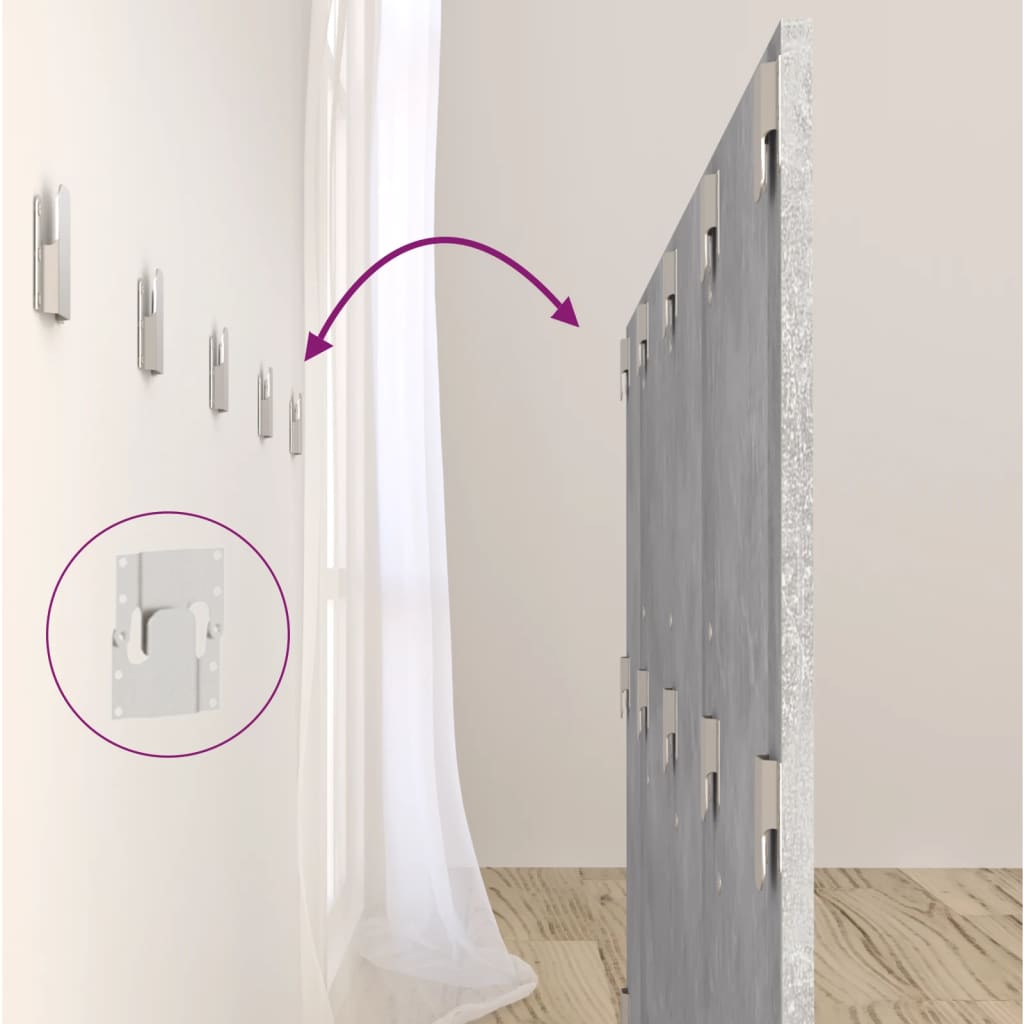 Concrete Grey Engineered Wood Headboard, 160x1.5x80 cm