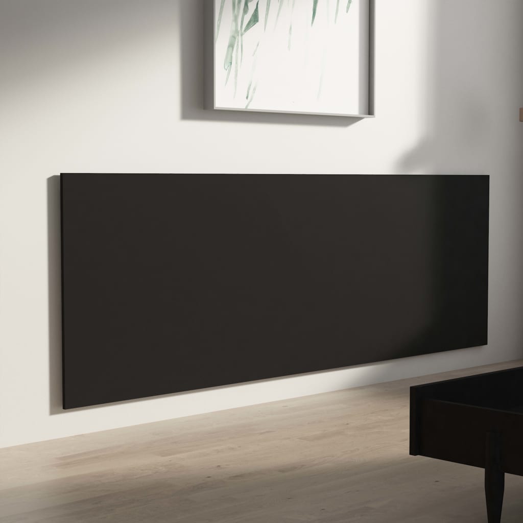 Black Wood Wall Headboard 240x80cm - Modern Engineered Design