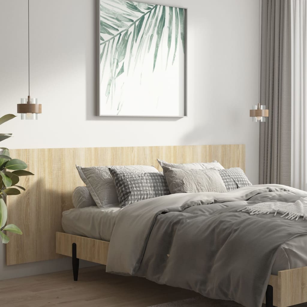 Sonoma Oak Wall Headboard 240x80cm - Engineered Wood Elegance