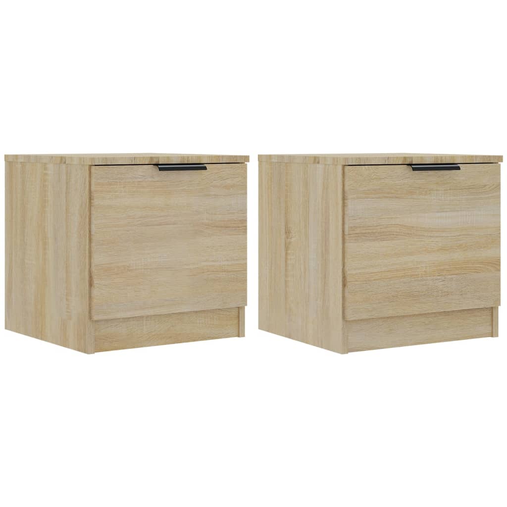 Sonoma Oak Bedside Cabinets 2pcs - Compact 40x39x40 cm Design