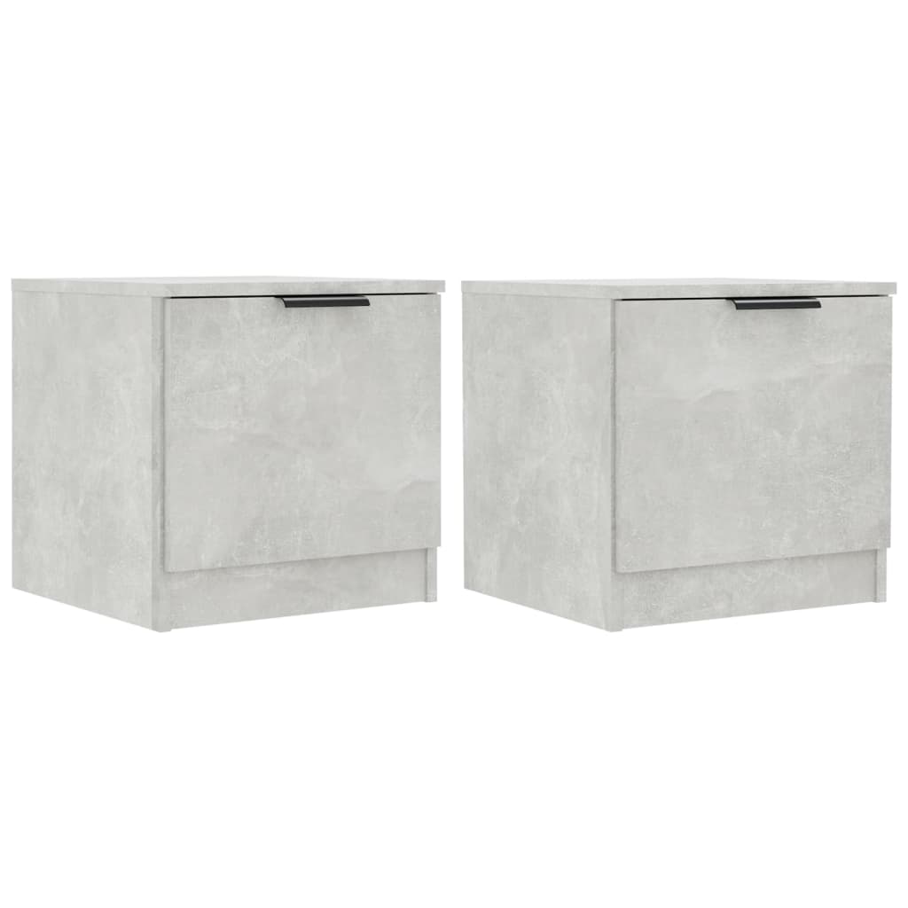 Set of 2 Concrete Grey Bedside Cabinets 40x39x40 cm