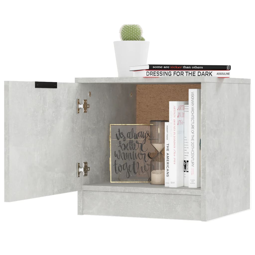 Set of 2 Concrete Grey Bedside Cabinets 40x39x40 cm