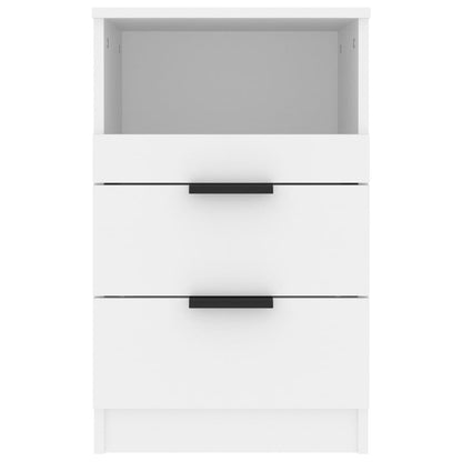 Sleek White Engineered Wood Bedside Cabinet - Modern Design