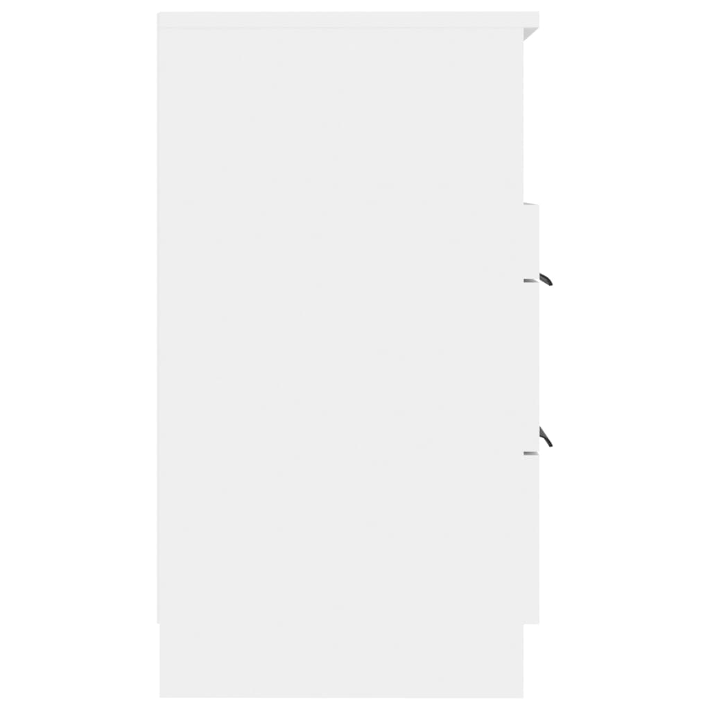 Sleek White Engineered Wood Bedside Cabinet - Modern Design