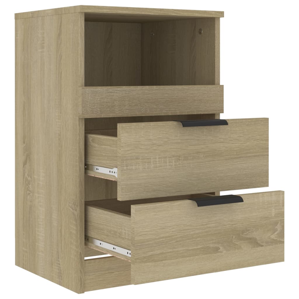 Stylish Sonoma Oak Bedside Cabinet - Engineered Wood Finish
