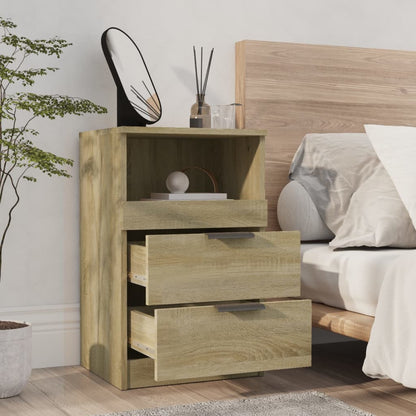 Stylish Sonoma Oak Bedside Cabinet - Engineered Wood Finish