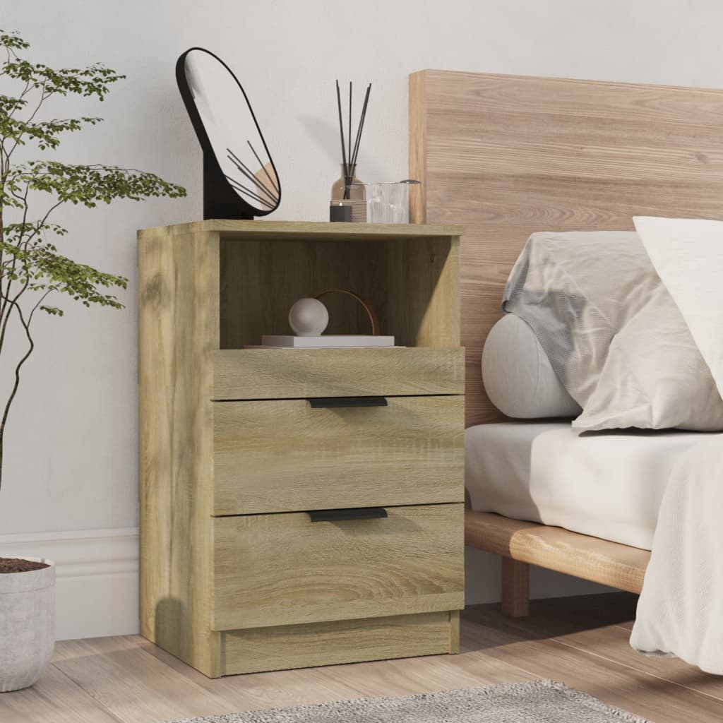 Stylish Sonoma Oak Bedside Cabinet - Engineered Wood Finish