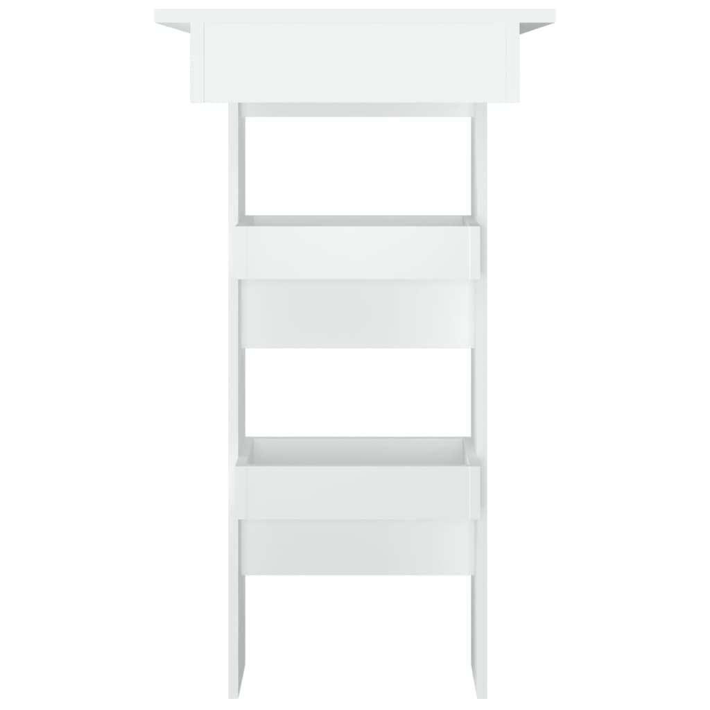 Compact White Engineered Wood Wall Bar Table 102x45x103.5 cm