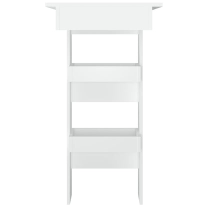 Compact White Engineered Wood Wall Bar Table 102x45x103.5 cm