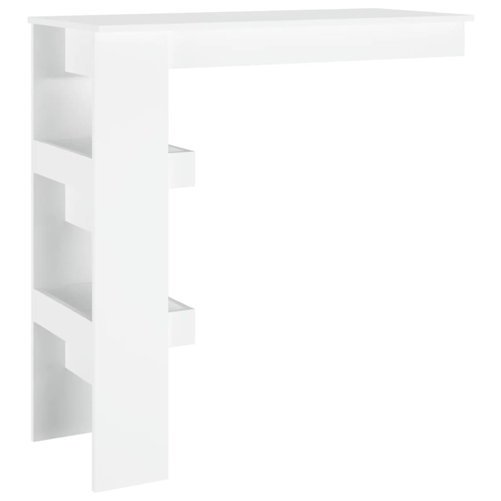 Compact White Engineered Wood Wall Bar Table 102x45x103.5 cm