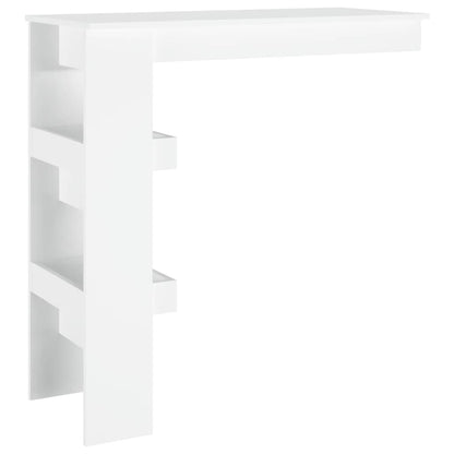 Compact White Engineered Wood Wall Bar Table 102x45x103.5 cm