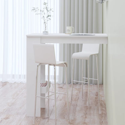 Compact White Engineered Wood Wall Bar Table 102x45x103.5 cm
