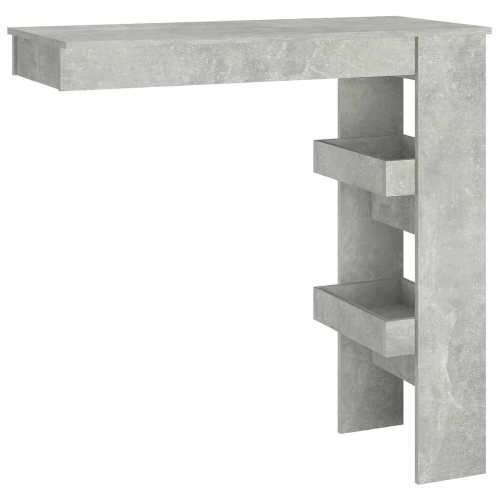 Concrete Grey Wall Bar Table, 102x45x103.5 cm, Engineered Wood