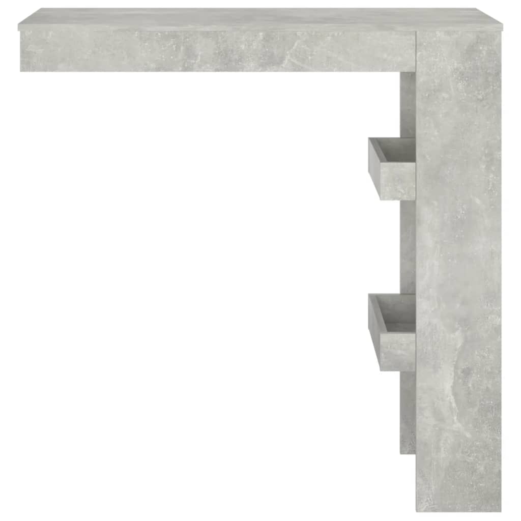 Concrete Grey Wall Bar Table, 102x45x103.5 cm, Engineered Wood