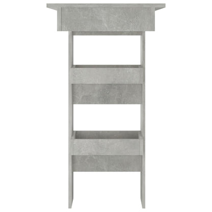 Concrete Grey Wall Bar Table, 102x45x103.5 cm, Engineered Wood