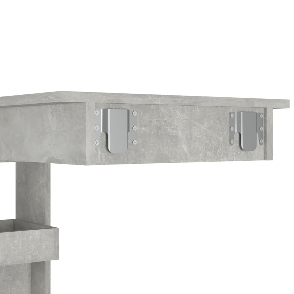 Concrete Grey Wall Bar Table, 102x45x103.5 cm, Engineered Wood