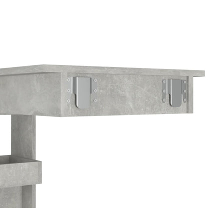 Concrete Grey Wall Bar Table, 102x45x103.5 cm, Engineered Wood
