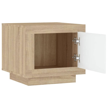 Coffee Table White and Sonoma Oak 51x50x45 cm Engineered Wood