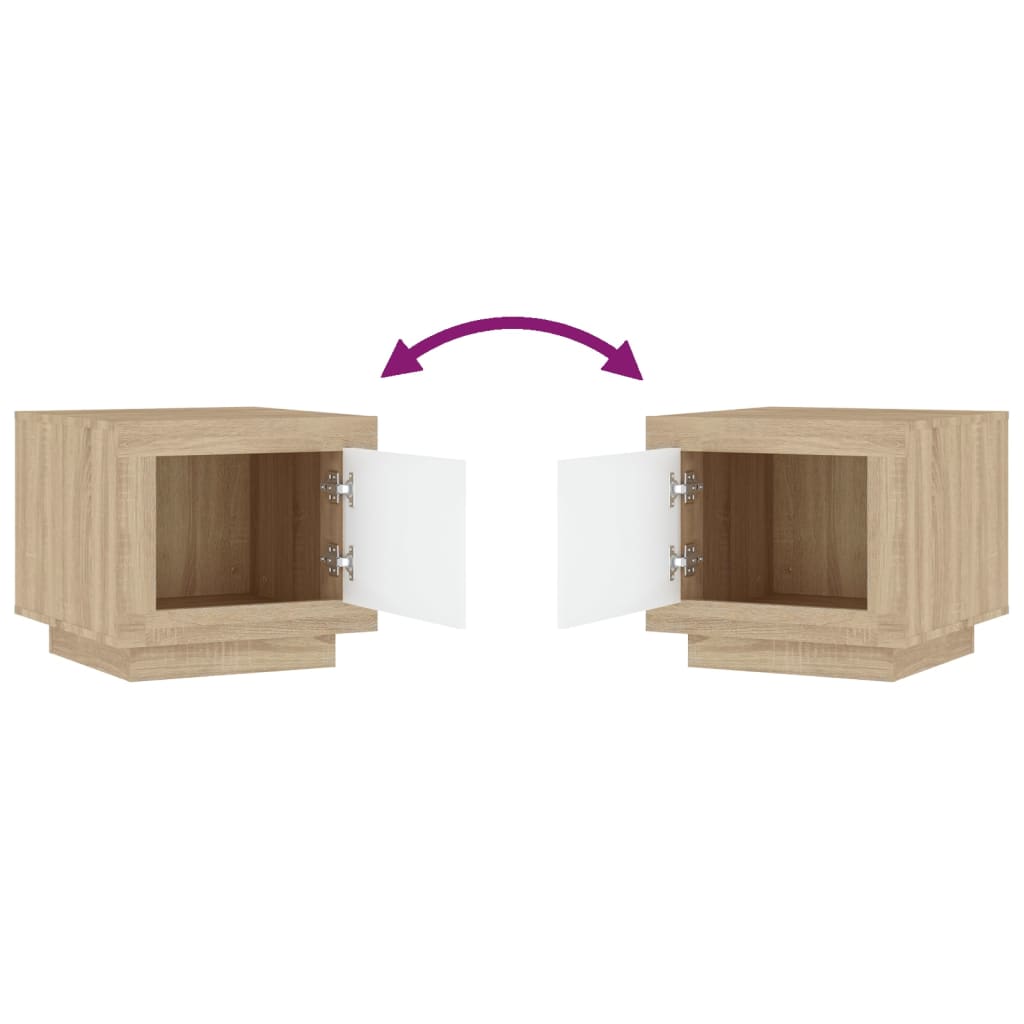 Coffee Table White and Sonoma Oak 51x50x45 cm Engineered Wood