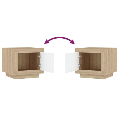 Coffee Table White and Sonoma Oak 51x50x45 cm Engineered Wood