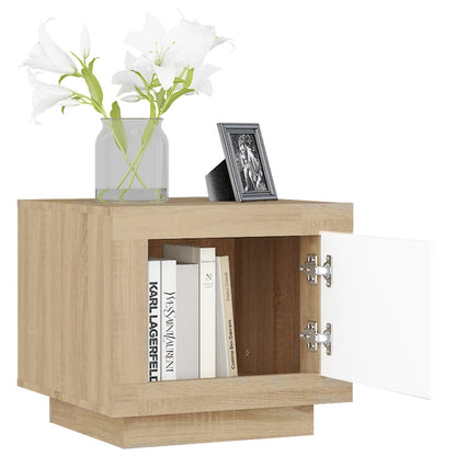Coffee Table White and Sonoma Oak 51x50x45 cm Engineered Wood