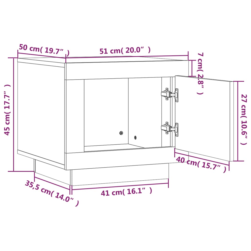 Coffee Table White and Sonoma Oak 51x50x45 cm Engineered Wood