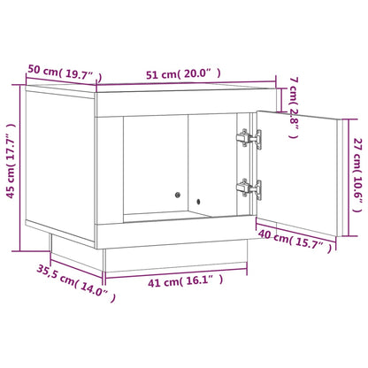 Coffee Table White and Sonoma Oak 51x50x45 cm Engineered Wood