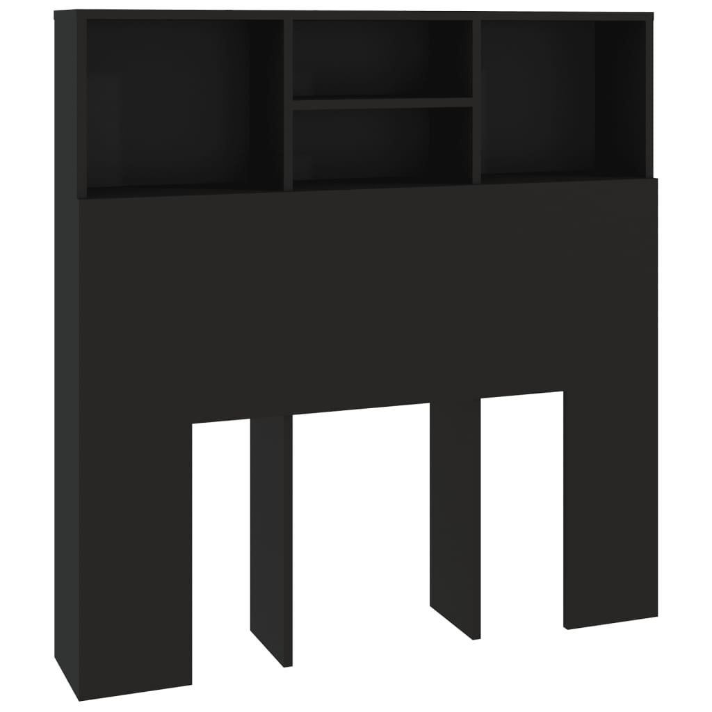 Black Headboard Cabinet, 100x19x103.5 cm, Stylish & Functional Storage