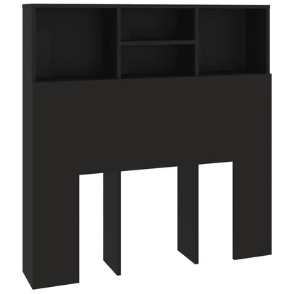 Black Headboard Cabinet, 100x19x103.5 cm, Stylish & Functional Storage