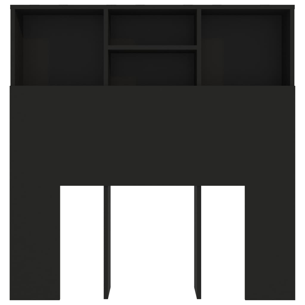 Black Headboard Cabinet, 100x19x103.5 cm, Stylish & Functional Storage