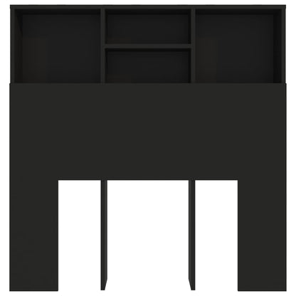 Black Headboard Cabinet, 100x19x103.5 cm, Stylish & Functional Storage