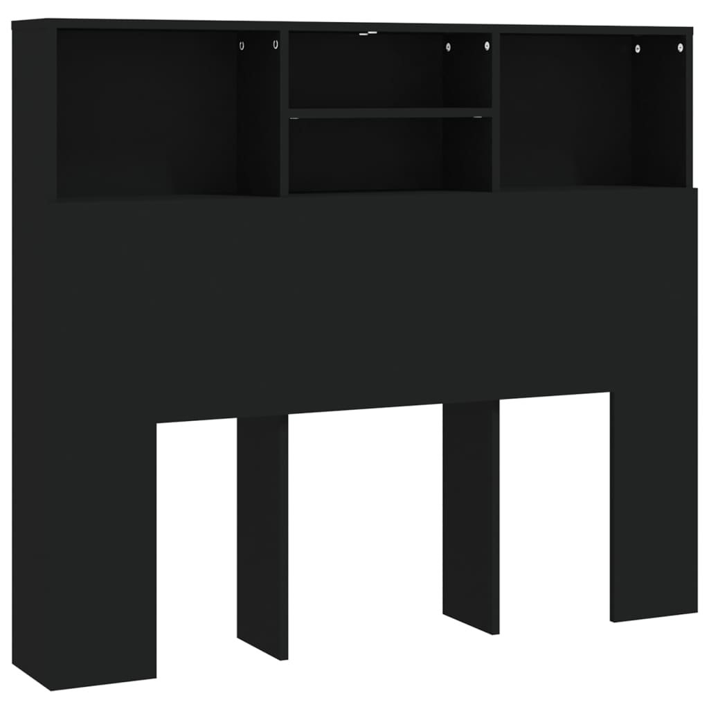 Stylish Black Headboard Cabinet 120x19x103.5 cm - Modern Design