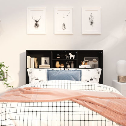 Stylish Black Headboard Cabinet 120x19x103.5 cm - Modern Design