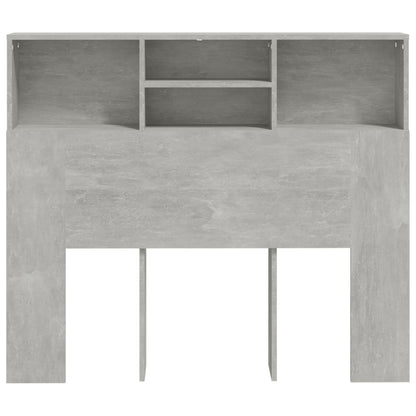 Concrete Grey Headboard Cabinet - 120x19x103.5 cm Stylish Storage