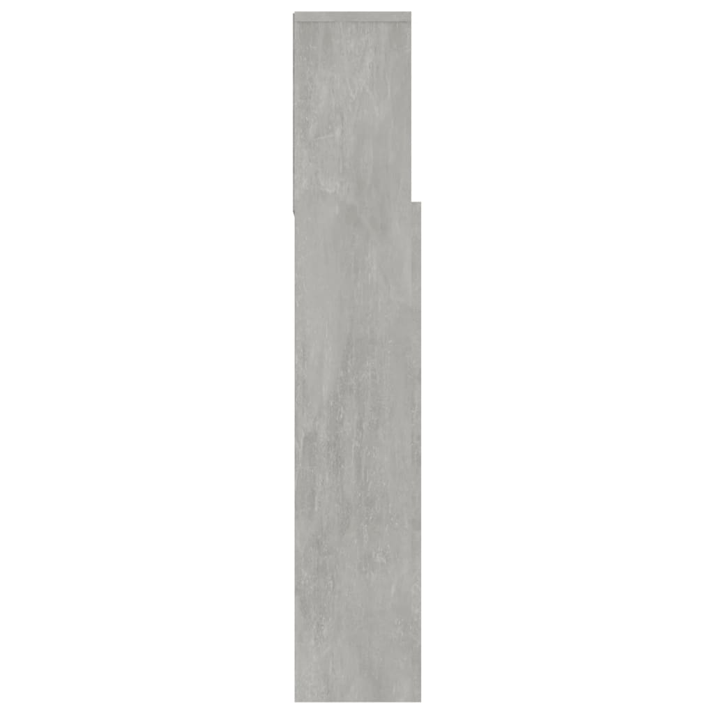 Concrete Grey Headboard Cabinet - 120x19x103.5 cm Stylish Storage